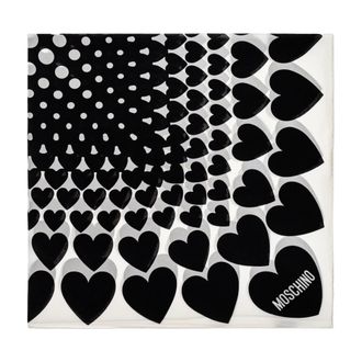 Moschino Silky Scarves, unisex, White, Size: ONE SIZE Silk scarf