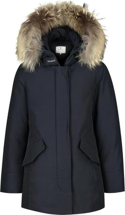 Woolrich Navy Blue Parka With Fur