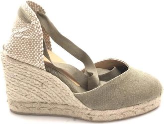 Castaner Espadrilla Chiara - Dames - Sleehakken - Groen - 37 EU - Katoen - Schoenen