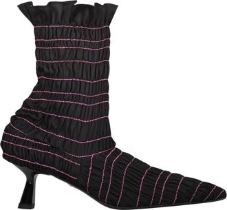 Amy Crookes Schoenen, Dames, Zwart, 38 EU, Leer, Enkellaarsjes van stof