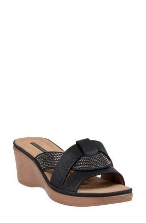 Good Choice Shoes Selva Platform Wedge Slide Sandal in Black at Nordstrom Rack, Size 9.5