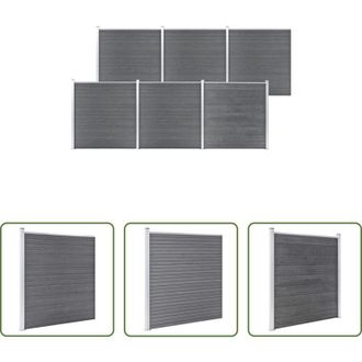 vidaXL vidaXL Recinzione modulare - Pannello di Recinzione in WPC 1045x186 cm Grigio