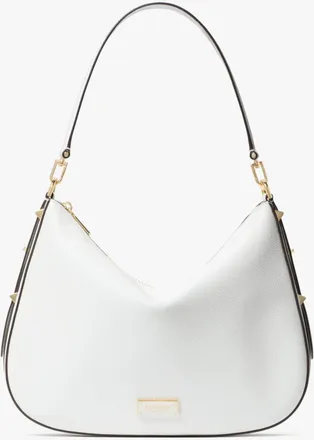 Kate Spade New York Womens Liv Large Hobo Bag - White Leather - One Size