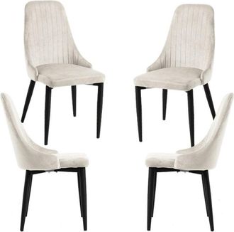 Regalos Miguel Regalos Miguel - Packs Sillas Comedor - Pack 4 Sillas Kan Terciopelo - Beige