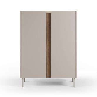 DRAWER Aparador de 2 puertas en madera y metal h120cm - beige
