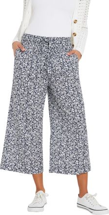 M&Co Womens Blue Floral Print Culottes - Womens