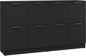 vidaXL Aparadores 2 Uds Madera Contrachapada Negro 60x30x70 Cm Vidaxl