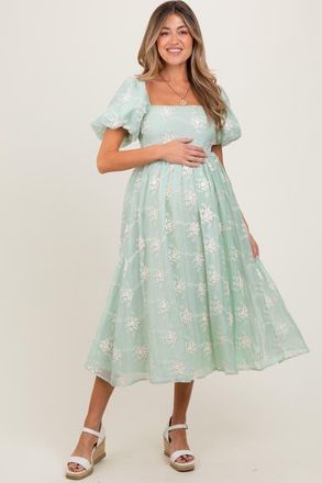 Pinkblush Textured Midi Dress in Mint Green at Nordstrom, Size Small