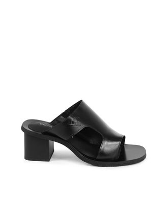 Calvin Klein Womens Leather Block Heel Sandals - Black - Size EU 38