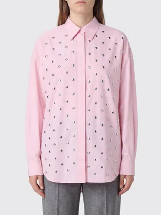 Msgm Camicia relaxed fit in popeline di cotone con borchie