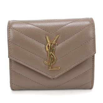 Saint Laurent Brown Leather Wallet (Tri-Fold) (Pre-Owned)