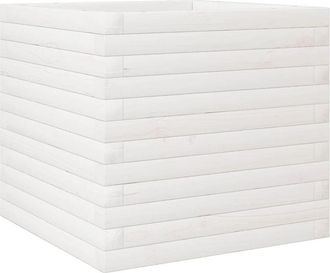 vidaXL Garden Planter White 50x50x45.5 cm Solid Wood Pine Vidaxl