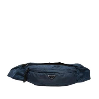 Prada Pre-owned Nylon Belt Bag - Dames - Pre-owned - Blauw - Maat: ONE Size Nylon