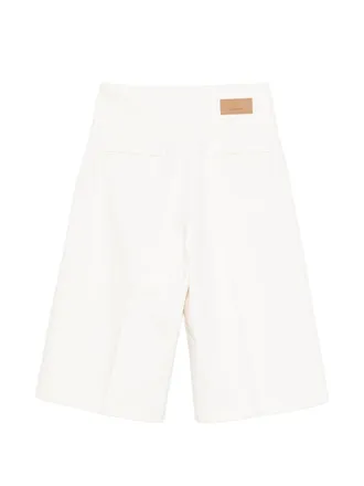 Ami High-Waisted Cotton Bermuda Shorts - Cream