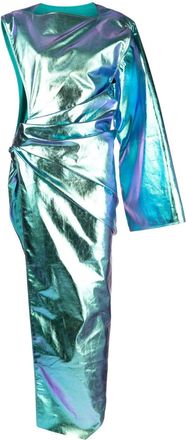 Rick Owens holographic asymmetric gown - women - Cotton/Elastane - 40 - Multicolour