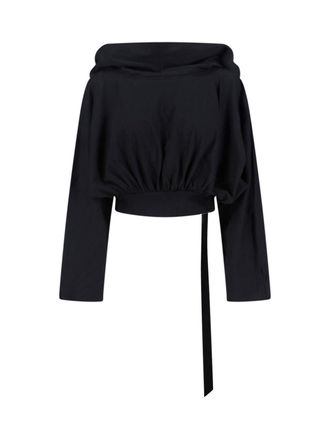 Rick Owens Felpa Cappuccio College Gimp