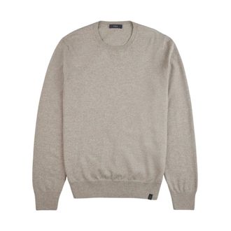 Fay Round-neck Knitwear, male, Gray, Size: 2XL Wool Crewneck Pullover