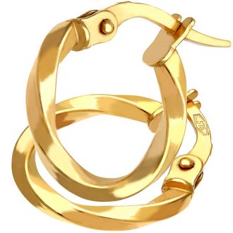 Diamant L'éternel Womens 9ct Yellow Gold Petite Twisted Hoop Earrings of 10mm Diameter - One Size