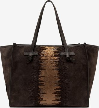Gianni Chiarini Shopper aus Wildleder mit goldenem Motiv Marcella