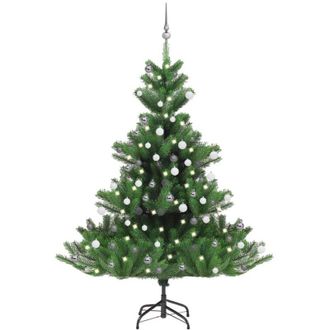 vidaXL Led De &Aacute;rbol De Navidad Artificial/bolas 180 Cm C&aacute;ucasiano Verde