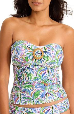 Tommy Bahama Poolside Palms UPF 50+ Bandini Swim Top in Four Leaf Clover at Nordstrom, Size X-Small