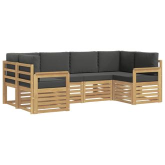 vidaXL Conjunto De Sof&aacute;s De Exterior 5 Pcs Blanco Y Antracita Vidaxl