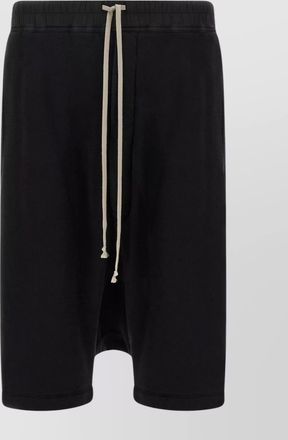 Rick Owens cotton drawstring drop-crotch shorts