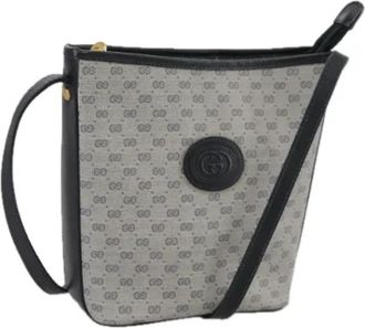 Gucci Pre-owned Vintage Bucket Bag - Dames - Vintage Tas - Blauw - ONE Size - Leer - Vintage