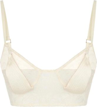 Elisabetta Franchi Kanten bh - Dames - Ondergoed - Beige - Maat: S Satijn