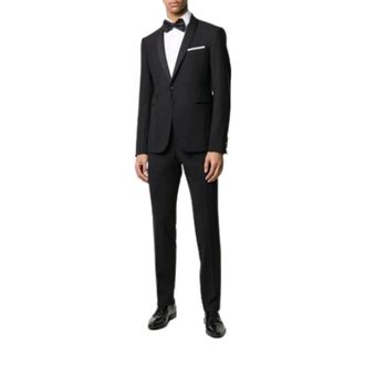 Emporio Armani Single Breasted Suits, male, Black, M, Single Breasted Suit