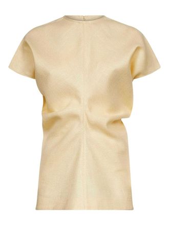 Toteme gathered short-sleeve top - Neutrals