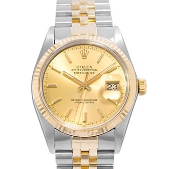 Rolex Pre-owned Rolex Datejust 36 Automatic Chronometer Champagne Dial Mens Watch 16013 CSJ