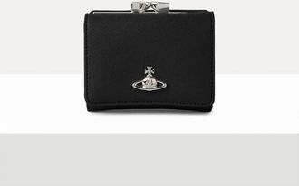 Vivienne Westwood Small Frame Wallet Faux Leather Black One Size Women
