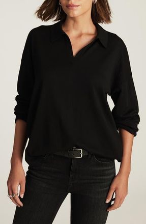 Mavi Wool Polo Sweater in Black at Nordstrom, Size Medium