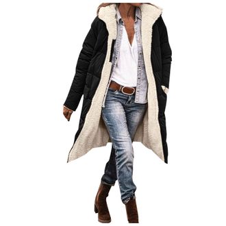 Generic Winter Jackets for Women UK, Thermal Waterproof Longline Winter Coat, Warm Hooded Windproof Jacket for Cold Climate Season