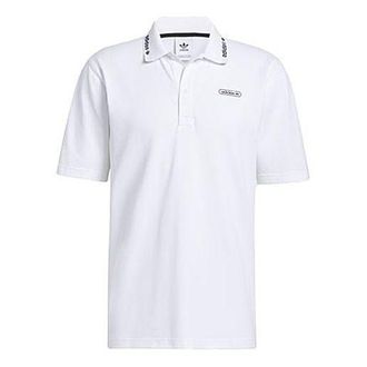 adidas originals Logo Athleisure Casual Sports Short Sleeve Polo Shirt White GN3835