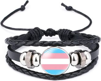 Generic LGBTQ Accessories Trans Pride Bracelet with Gift Box, Transgender Stuff Bisexual Gay Lesbian Gifts for Couple Men Women Teen Valentines Day Clever Mul