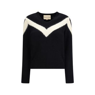 Valentino Black Fleece Wool Womens Sweatshirt