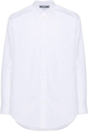 Moschino logo-embroidered cotton shirt - men - Cotton - 41 - White