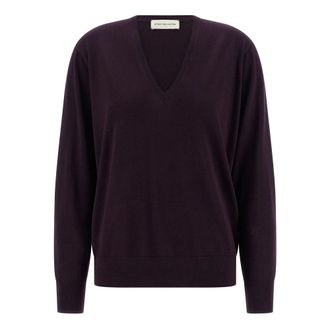 Dries Van Noten Tuomas Jumper - female - Dries Van Noten - V-neck Knitwear - Purple - S - Knitwear