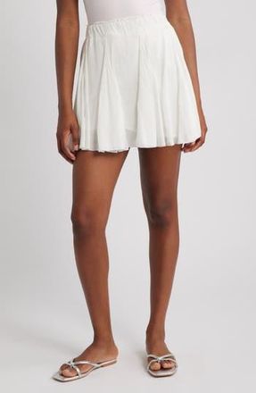 Topshop Flippy Cotton Miniskirt in Ivory at Nordstrom Rack, Size 10 Us (Fits Like 10-12)