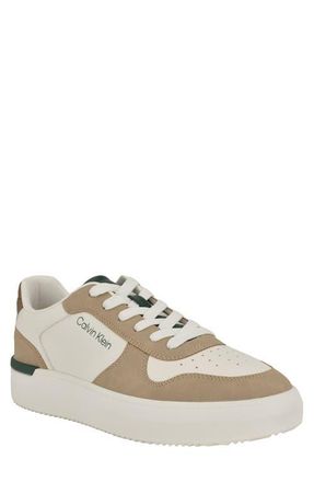 Calvin Klein Brayton Sneaker in Light Natural/Green at Nordstrom, Size 13