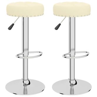vidaXL Sgabelli Da Bar 2 Pz Crema In Tessuto - Vidaxl