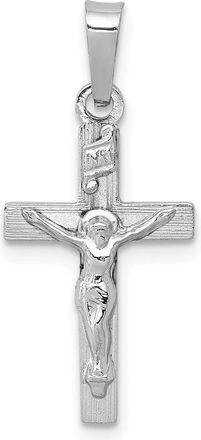 Diamond2Deal 14k White Gold INRI Crucifix Charm Pendant