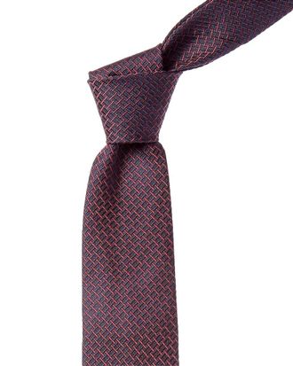 Canali Burgundy Silk Tie