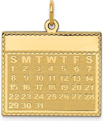 Diamond2Deal 14k Yellow Gold Sunday the First Day Calendar Pendant