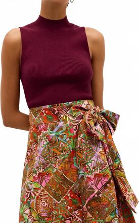 Marie Oliver Mazie Mock Neck Sleeveless Top In Potion