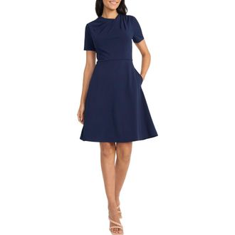 Maggy London Fit & Flare Dress in Navy Blazer at Nordstrom, Size 16