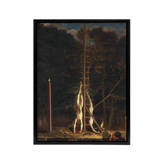 Artery8 De Baen Corpses Of The Witt Brothers Framed Canvas Wall Art Print in Brown | Size: W24 x H32