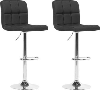 Beliani Beliani - Conjunto De 2 Taburetes De Bar Negros Para Cocina Giratorios Altura Ajustable Marion